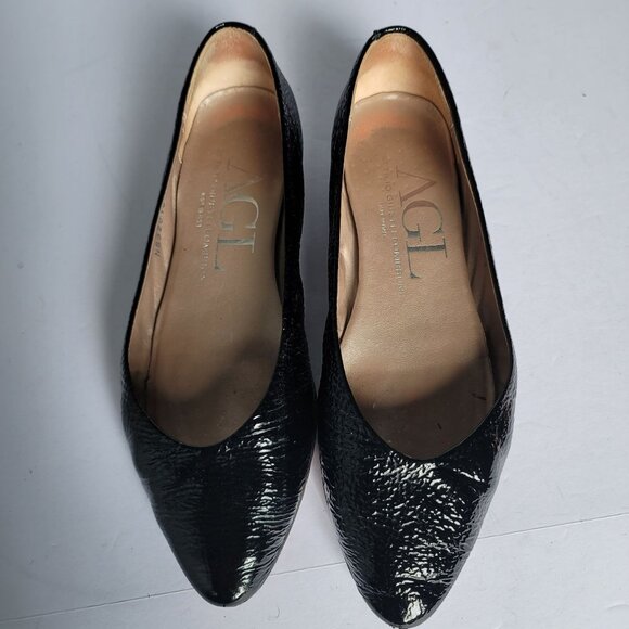 Attilio Giusti Leombruni (AGL) Crinkle-Patent Leather ballet Flats Shoes. Size 9 - Picture 2 of 8
